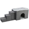 Culcus Harvey cu Trepte, 135 x 47 x 50 cm, Gri/Alb/Negru