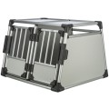 Cusca Dubla de Transport, Aluminiu, M-L: 93 x 64 x 88 cm, Pana la 50 kg, Argintiu/Gri