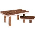 Adapost si Platforma cu Trepte pentru Rozatoare, Lemn, 37 x 17 x 28 cm