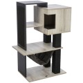 Ansamblu Cat Tree CityStyle, 58 x 38 x 98 cm, Gri/Negru