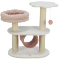Ansamblu Cat Tree Isabella, 58 x 38 x 70 cm, Alb/Roz Antic