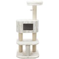 Ansamblu Cat Tree Nelli, 58 x 58 x 140, Alb/Taupe