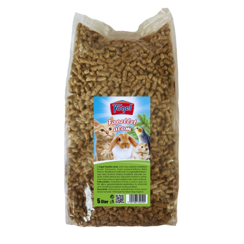 Asternut Pentru Pisici/Pasari/Rozatoare, 100% Peleti Din Lemn De Pin, 5 l/2.5 kg