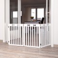 Bariera pentru Caini, 4 Elemente, MDF, 60-160 x 75 cm, Alb