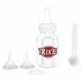 Biberon Cu 3 Tetine, Capac Si Lingura, 120 ml, Transparent/Alb