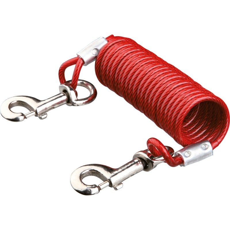 Cablu Spiralat, 5 m, pana la 50 kg, Rosu