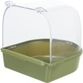 Cadita Acoperita pentru Pasari, Plastic, Semicerc, 15 x 13 x 13 cm, Diverse Culori