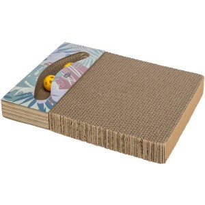 Carton de Zgariat, cu Doua Mingi si Catnip, 38 x 5 x 30 cm, Multicolor