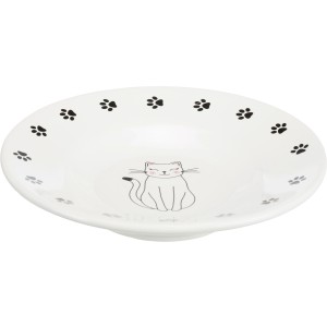 Castron Ceramic Pentru Pisici, 0.2 l/ 15 cm, Alb