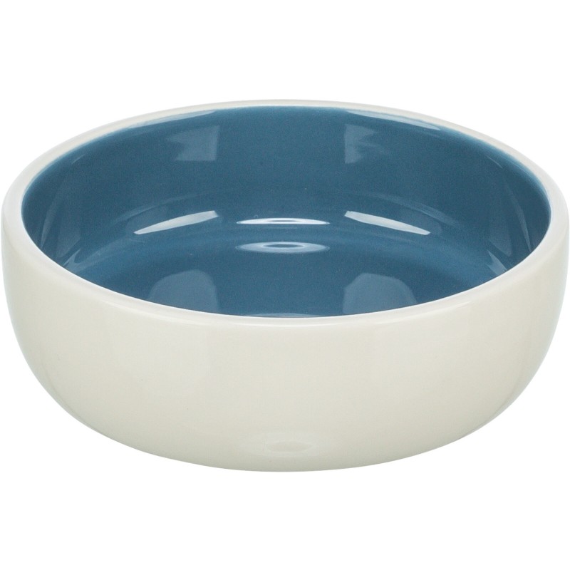 Castron Ceramic Pentru Pisici, 0.3 l /13 cm, Crem/Albastru