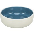 Castron Ceramic Pentru Pisici, 0.3 l /13 cm, Crem/Albastru