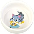 Castron Ceramic Pentru Pisici, 0.3 l/11 cm, Alb