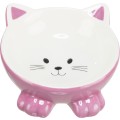 Castron Ceramic Pentru Pisici, Ridicat, Forma Ergonomica, 0.15 l/14 cm, Diverse Culori