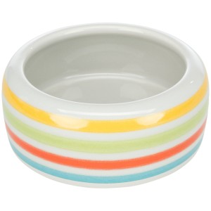 Castron Ceramic Pentru Porcusori de Guineea, 200 ml/11 cm, Multicolor/Crem