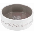 Castron Ceramic, Pet's Home, Culoare Crem/Taupe, Dimensiune ø 16 cm/0.8 l