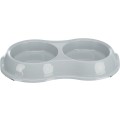 Castron Plastic Dublu Pentru Pisici, Antiderapant, 0.2 l/11 cm, Diverse Culori
