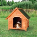 Casuta Cabana din Lemn pentru Caini, Maro, Marime M-L: 83 x 87 x 101 cm