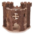 Casuta Castel pentru Hamsteri, Matti, Lemn, 19 x 14 x 15 cm, Maro