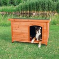 Casuta Clasica din Lemn pentru Caini, Maro, Marime M-L: 104 x 72 x 68 cm