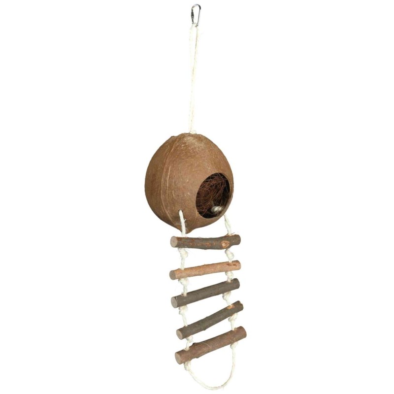 Casuta Nuca Cocos pentru Rozatoare, cu Scara, 13 x 56 cm