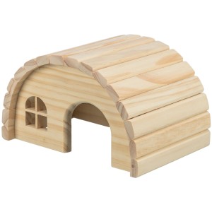 Casuta pentru Hamsteri, Lemn, Semi-Circular, 19 x 11 x 13 cm