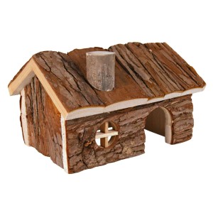 Casuta pentru Rozatoare, Hendrik, Lemn de Scoarta, 20 x 12 x 17 cm