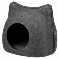 Cos Soft cu Fermoar, Forma Cap Pisica, 38 x 35 x 37 cm, Antracit