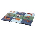 Covoras Patchwork, 80 x 55 cm, Albastru/Gri