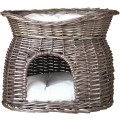 Culcus din Rachita cu Pat Deasupra, 54 x 43 x 37 cm, Gri