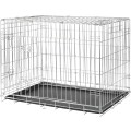 Cusca Kennel Pentru Caini, Metal, Crom, Marime M-L: 93 x 69 x 62 cm