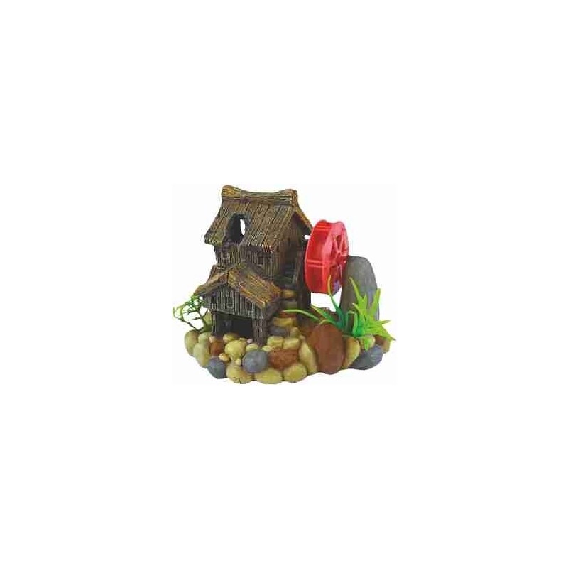 Decor Pentru Acvariu, Casa Cu Moara De Vant, 11 cm
