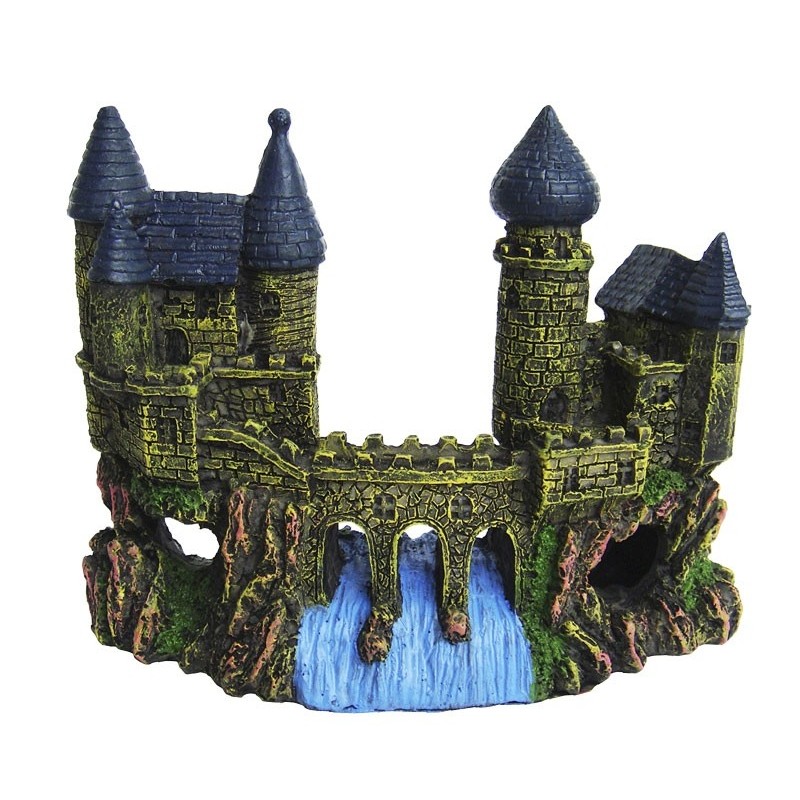 Decor pentru Acvariu, Castel cu Pod, 16 x 6 x 12.5 cm