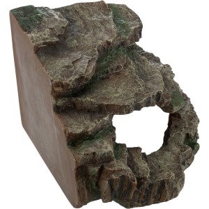 Decor pentru Terariu, Colt de Stanca cu Pestera si Platforma, 24 x 19 x 25 cm