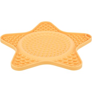 Farfurie Pentru Hranire Lenta, Lick`n'Snack, Stea, Silicon, 23.5 cm, Galben