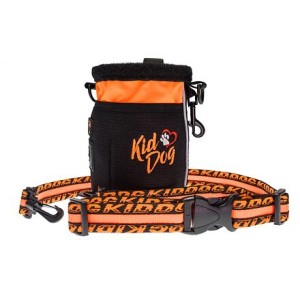 Gentuta Multifunctionala 3 In 1 Pentru Recompense, Cu Pungi Igienice, 17 x 11 cm, Portocaliu Neon/Negru