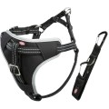 Ham si Centura Auto pentru Caini, Negru, Marime L: 65-80 cm/23 mm