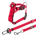 Ham Si Centura Auto Pentru Pisici, 20-50 cm/15 mm, Rosu