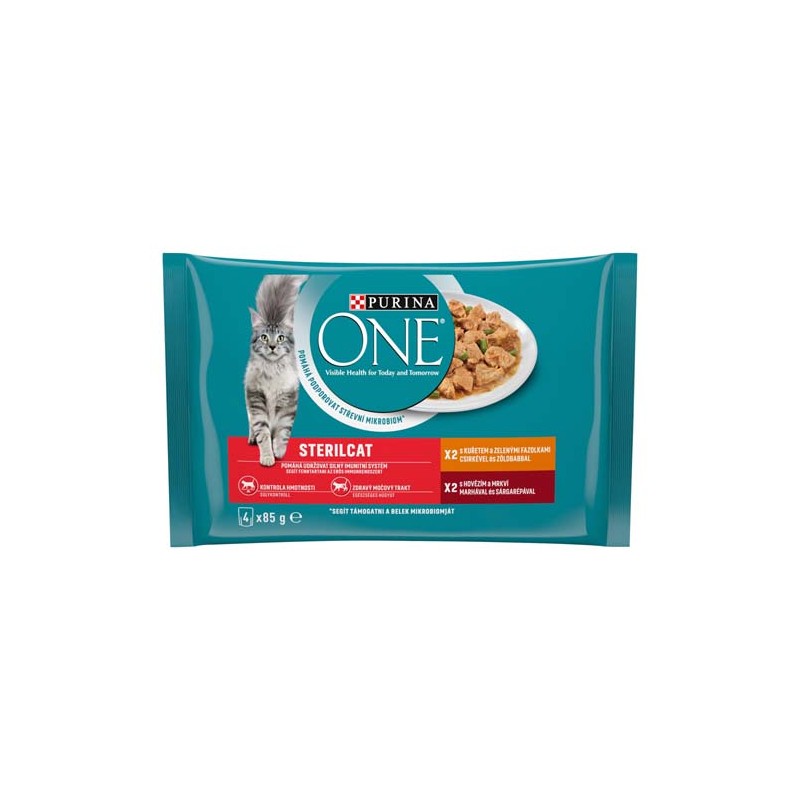 Hrana Umeda One pentru Pisici Sterilizate, cu Pui/Mazare si Vita/Morcovi, 4 x 85 g