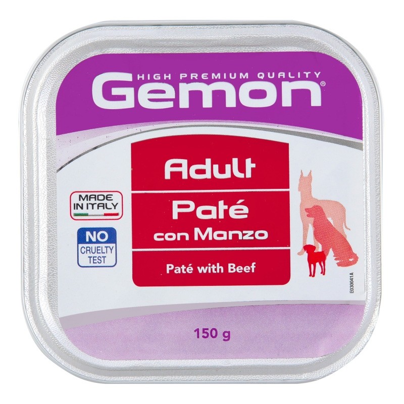 Hrana Umeda Pentru Caini, Gemon Adult, Pate Cu Vita, 150 g