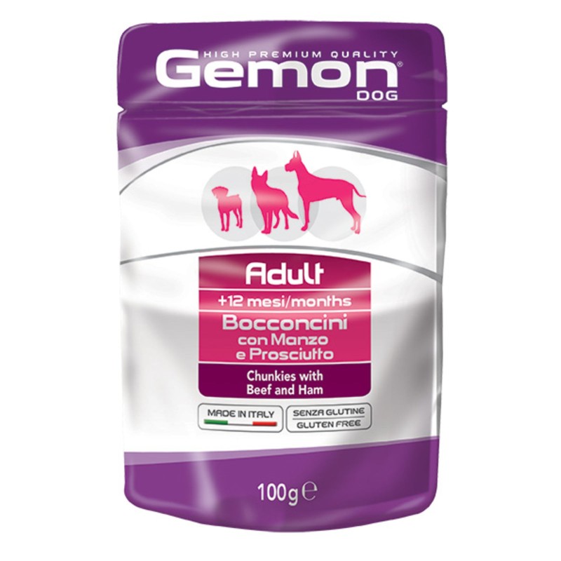 Hrana Umeda Pentru Caini, Gemon Adult, Vita Si Sunca, 100 g