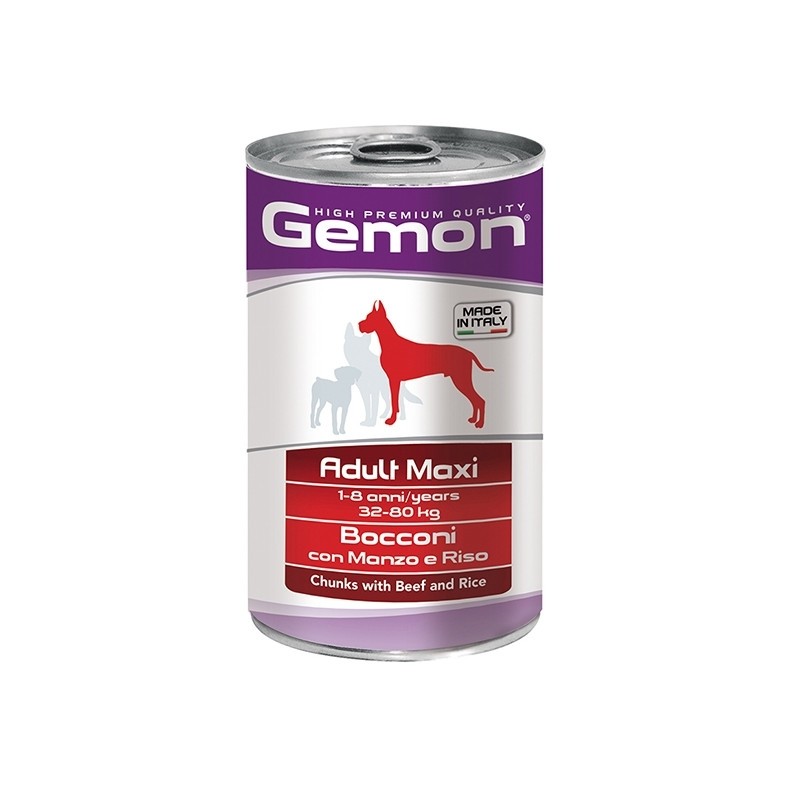 Hrana Umeda Pentru Caini, Gemon Maxi Adult, Vita Si Orez, 1250 g