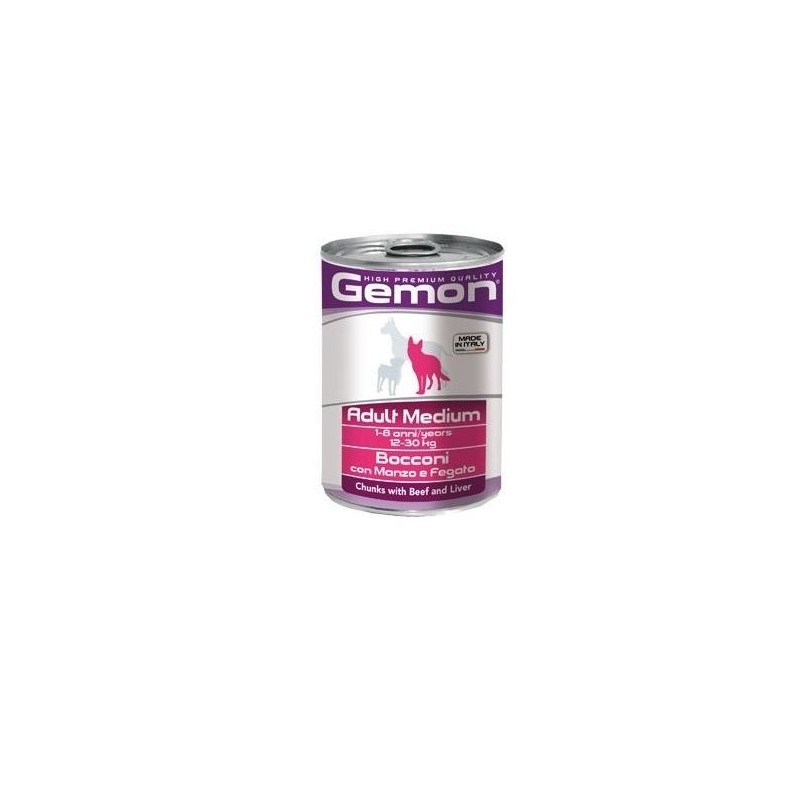 Hrana Umeda Pentru Caini, Gemon Medium Adult, Vita Si Ficat, 415 g