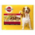 Hrana Umeda pentru Caini, Pedigree Vital Adult, Vita/Miel/Curcan si Morcov In Sos, 4 x 100 g