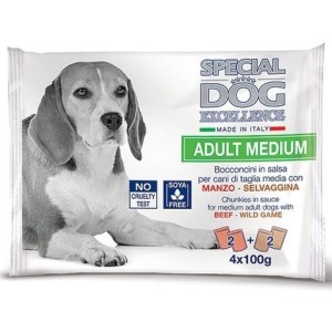 Hrana Umeda pentru Caini, Special Dog Excellence, Adult Medium, Vita si Vanat, 4 x 100 g