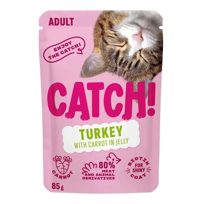 Hrana Umeda Pentru Pisici, cu Curcan si Morcovi in Jeleu, 85 g