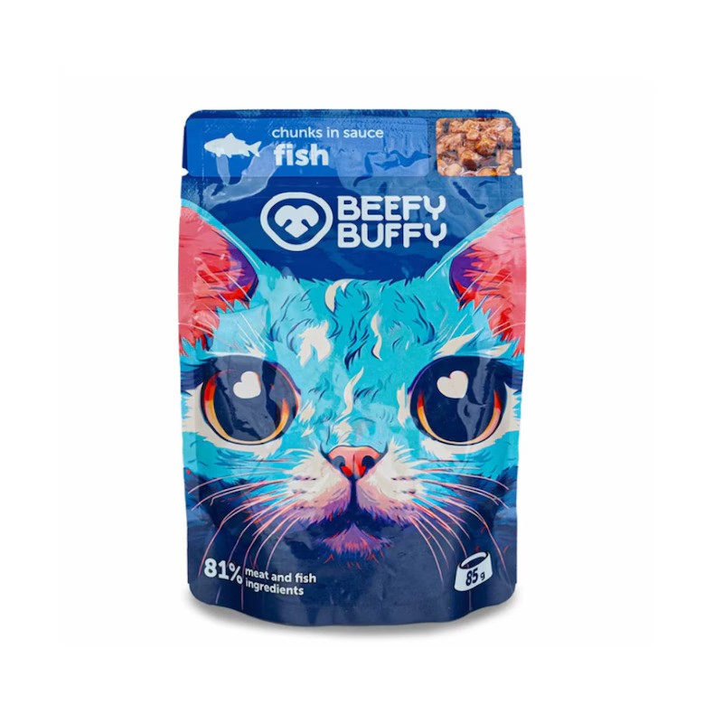 Hrana Umeda Pentru Pisici, cu Peste, 85 g