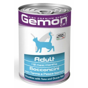 Hrana Umeda Pentru Pisici, Gemon Adult, Cu Ton Si Peste Oceanic, 415 g	