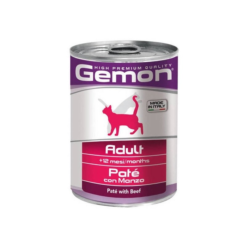 Hrana Umeda Pentru Pisici, Gemon Adult, Pate Cu Vita, 400 g