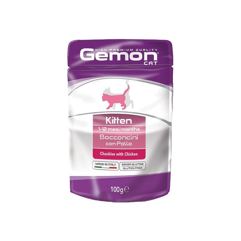 Hrana Umeda Pentru Pisici, Gemon Kitten Junior, Cu Pui, 100 g	