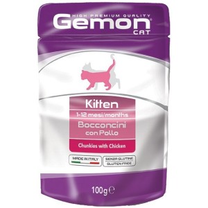 Hrana Umeda Pentru Pisici, Gemon Kitten Junior, Cu Pui, 100 g	